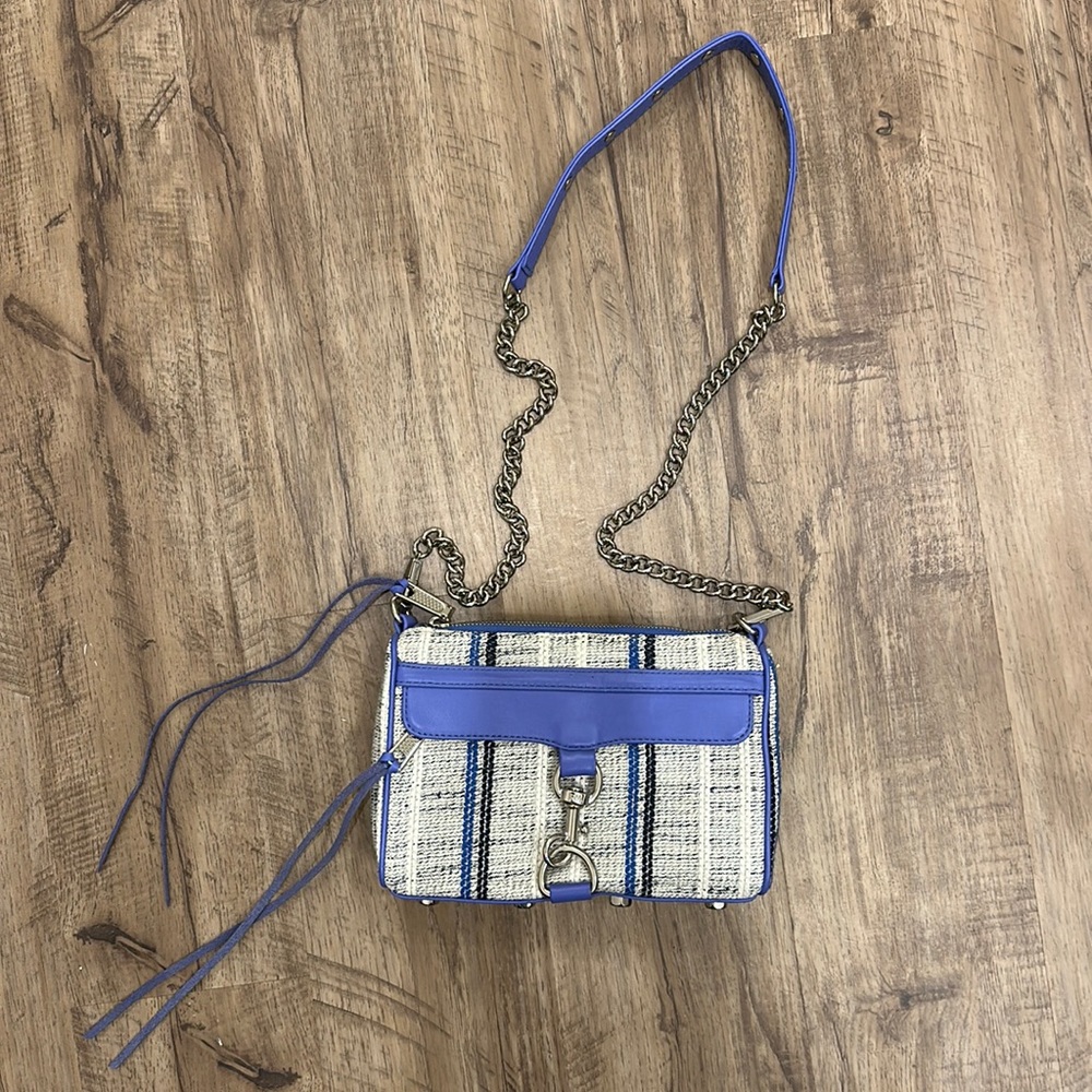 Rebecca Minkoff Blue Tweed Mini MAC Crossbody Bag